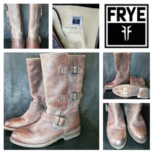 Frye Boots 76318 Womens Mid Calf Biker Buckle